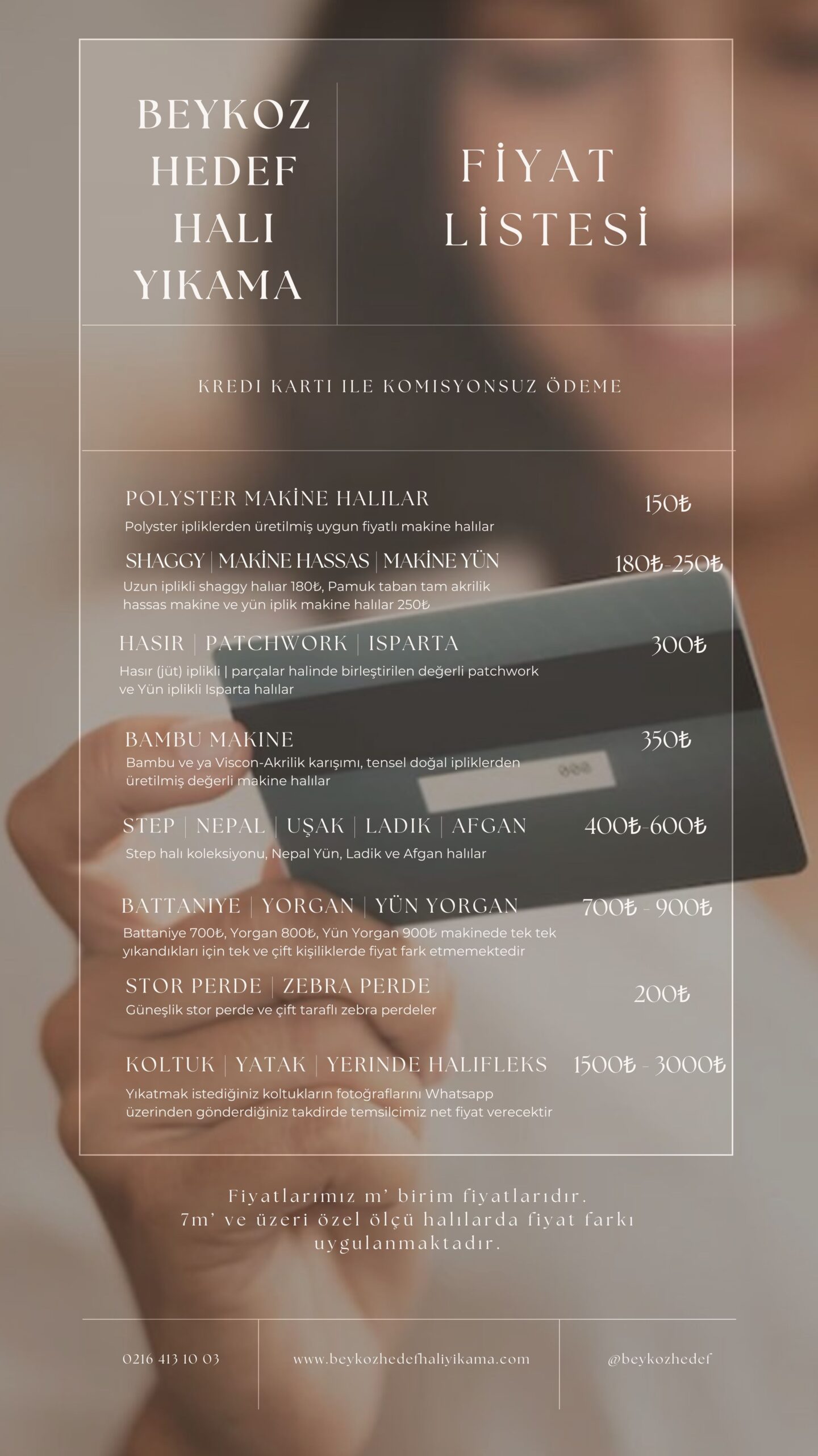 beykoz hedef halı yıkama fiyat listesi